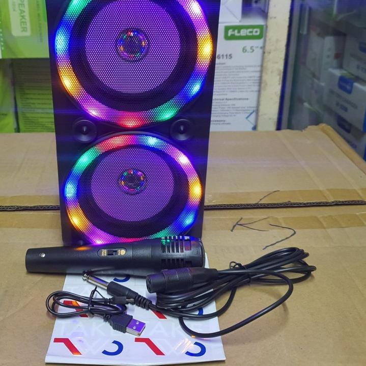 ۝ COD Speaker Bluetooth Fleco F 6582 LED Bonus Mic/Salon Fleco/Speaker Karaoke FLeco F-6582/Salon Bl