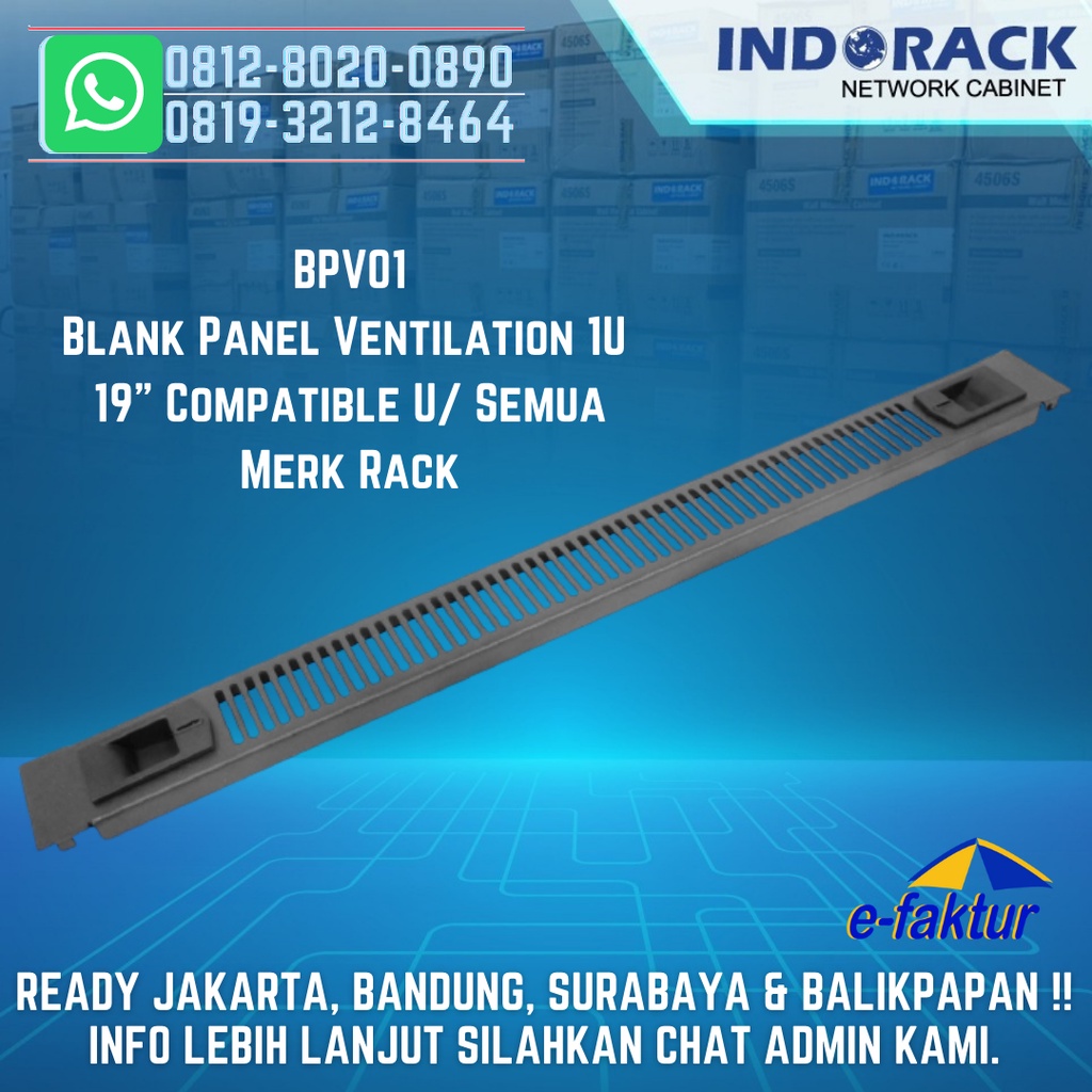BPV01 BLANK PANEL VENTILATION 1U INDORACK
