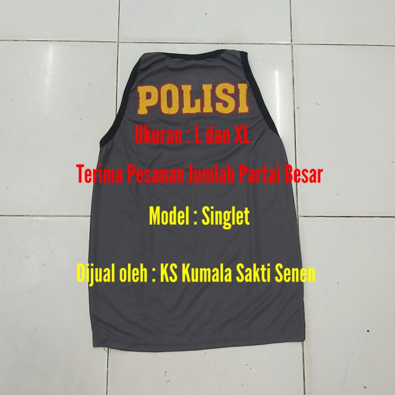 Kaos Polisi Coklat Singlet Polri | Baju Dalaman Polisi Polri