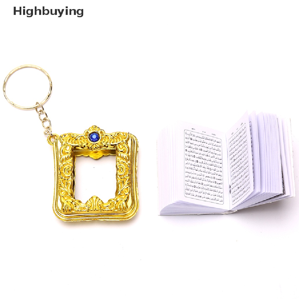 Hbid 1pc Buku Alquran Bahtera Mini Gantungan Kunci Alquran Perhiasan Muslim Deco Hadiah Kunci Liontin Glory