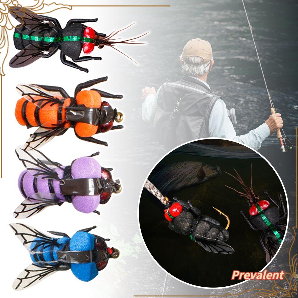 Preva 2pcs Serangga Lalat Fly Hook Portable Bionic Bee Serangga Engkol Mengambang Umpan Umpan