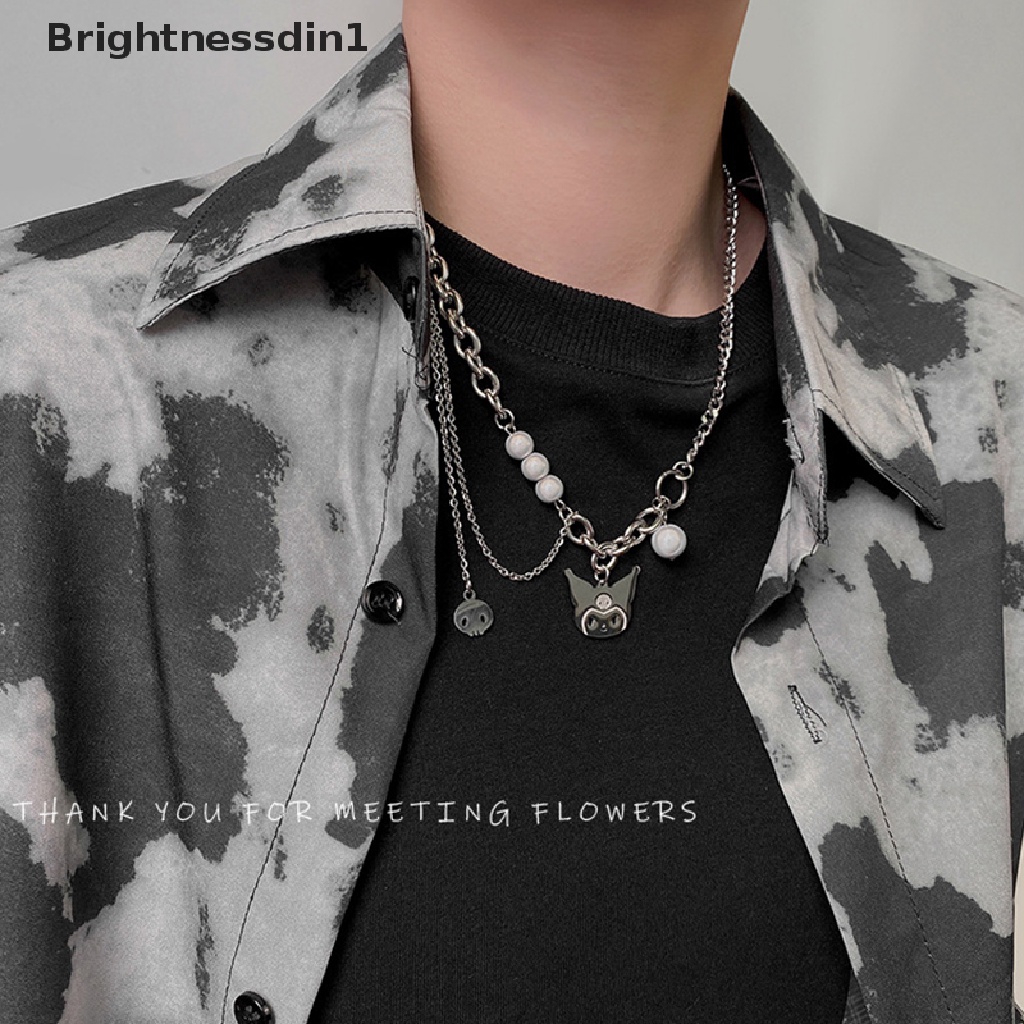 [Brightnessdin1] Kuromi Kalung Kartun Kawaii Anime Multi-Layer Liontin Klavikula Kalung Gadis Fashion Alloy Sweater Rantai Wanita Perhiasan Hadiah Butik