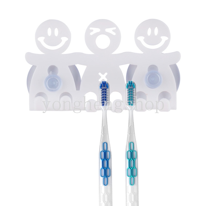 Stand Holder Sikat Gigi 5 Posisi Motif Smiley Face Untuk Kamar Mandi
