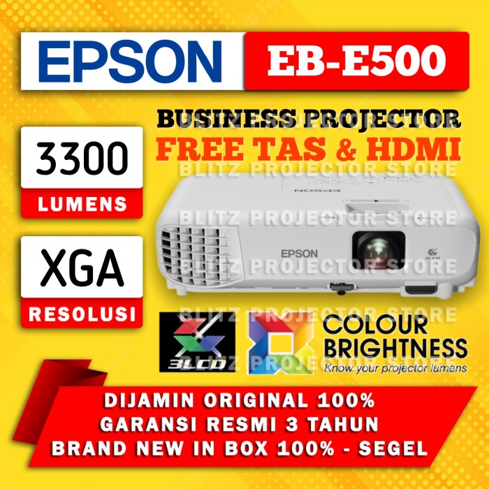 

[[JNT COD]] Proyektor - Projektor - EPSON EB - E500 - PENGGANTI S400 - XGA - 3300