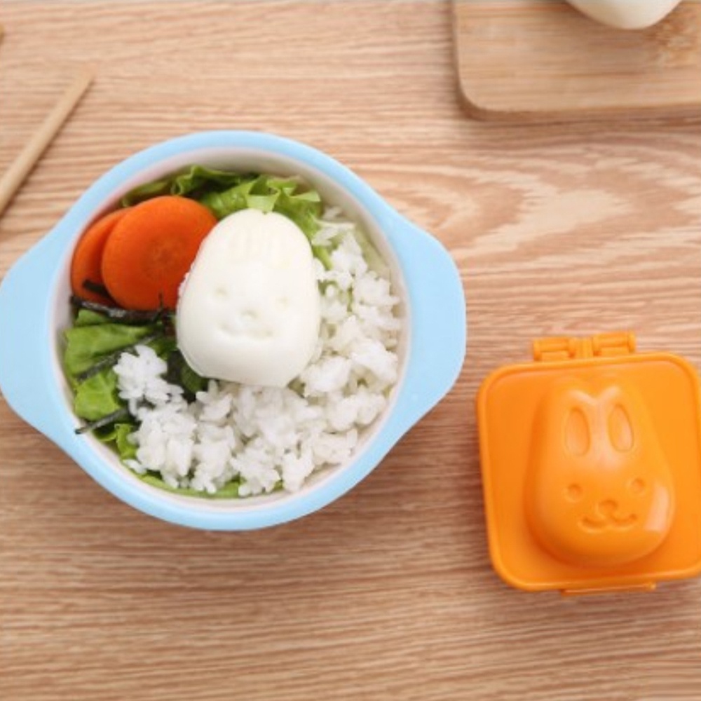 ღ 6Pcs Lucu Kartun Bayi Beras Bola Cetakan 3d Telur Cincin Bento Aksesoris Sushi Beras Cetakan Kelinci Beruang Ikan telur Dekorasi Alat Dapur Gadget