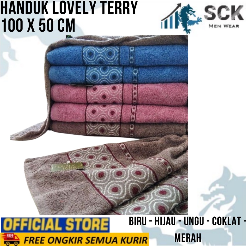 Handuk Anak LOVELY TERRY 100 x 50 cm Motif Polos / Perlengkapan Mandi Bayi Kecil - sckmenwear GROSIR