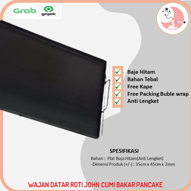 Wajan Datar Persegi Panjang Untuk Roti Bakar Bandung 35x45 3 mili