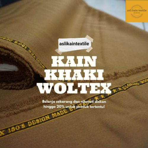 Kain pemda woltex murah bahan baju seragam pemda PNS ASN PDH khaki tua keki muda