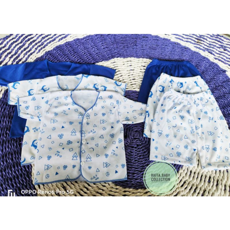 (Seri Biru) paket hemat isi18pcs/9stel baju+celana bayi Newborn