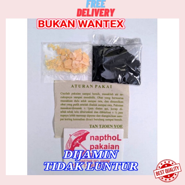 

⚡BEST SELLER⚡Pewarna kain Napthol lengkap/NAPTOL HITAM WANTEX PEWARNA PAKAIAN JEANS ASLI PABRIK /KEMASAN 100gr ANTI LUNTUR/ PEWARNA PAKAIAN HITAM BIRU TUA MERAH TUA KUNING TUA COKLAT TUA HIJAU TUA HITAM SUPER