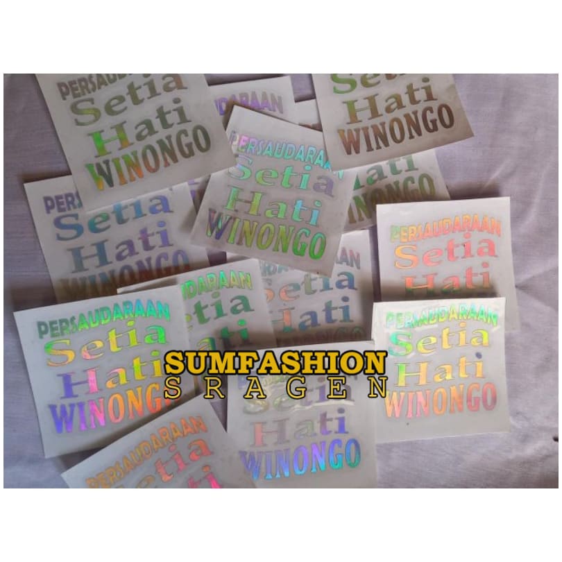 Stiker PSHW Cutting - Stiker  PSWH Hologram Pelangi - Setia Hati Winongo - Logo PSHW