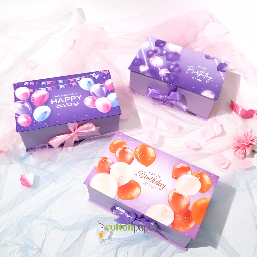 

Box Kado Ulang Tahun / Birthday Box / Kotak Kado / Hardbox / Basic Purple