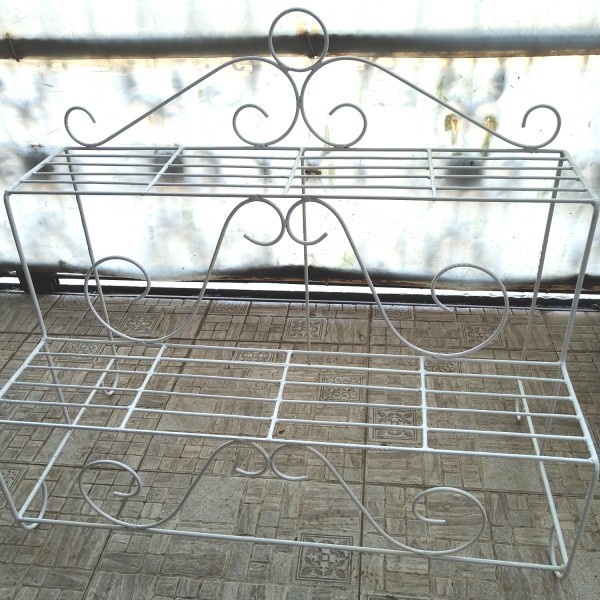 BESI BETON/1METER/RAK BUNGA 2 SUSUN/STANDING POT BESI/RAK SEPATU/RAK BUNGA MURAH/RAK BUNGA BESI