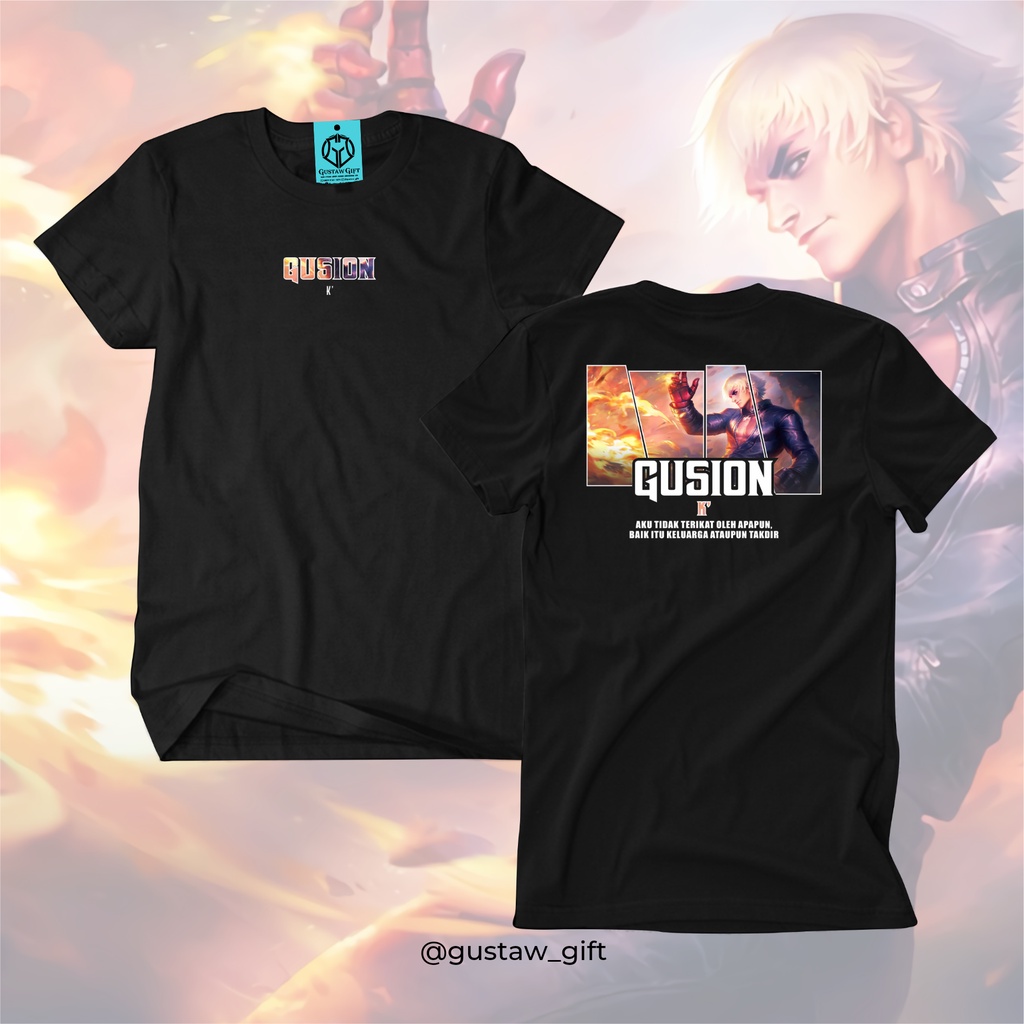 GG T-Shirt GUSION KOF Skin K Mobile Legends Kaos Custom Katun Slim-fitting