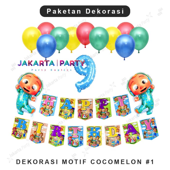 Paket Dekorasi Ultah Tema Cocomelon #1 / Dekorasi Ultah Cocomelon