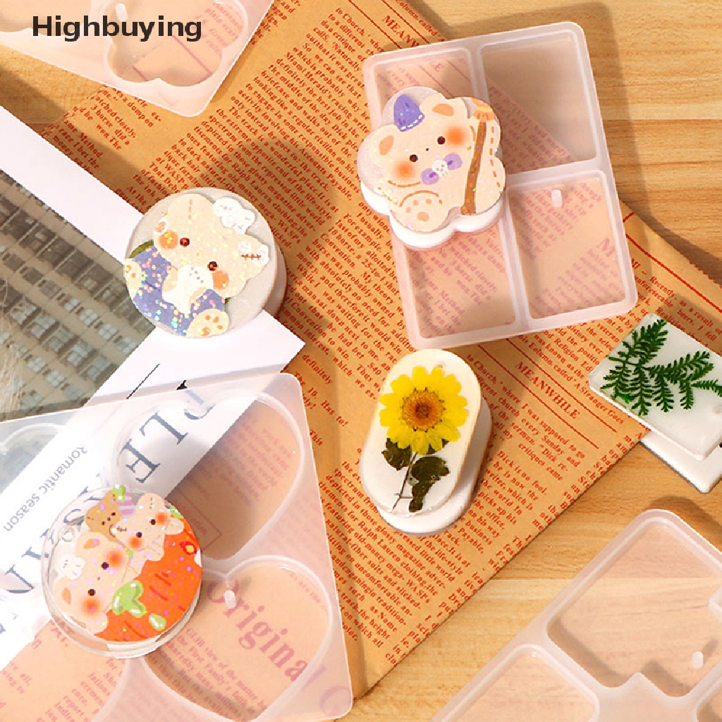 Hbid DIY Epoxy Resin Geometris Awan Cinta PP Klip Silika Gel Cetakan Folder Kristal Drip Cetakan Membuat Perhiasan Hadiah Glory