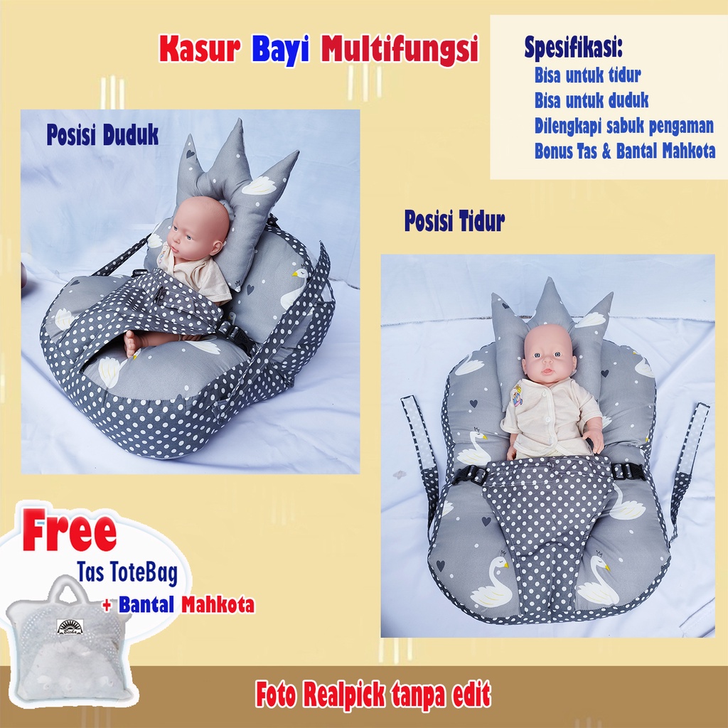 SOFA BAYI JUMBO SABUK PENGAMAN GESPER MULTIFUNGSI BISA UNTUK KASUR BAYI FREE BANTAL PEYANG JUMBO DAN TAS