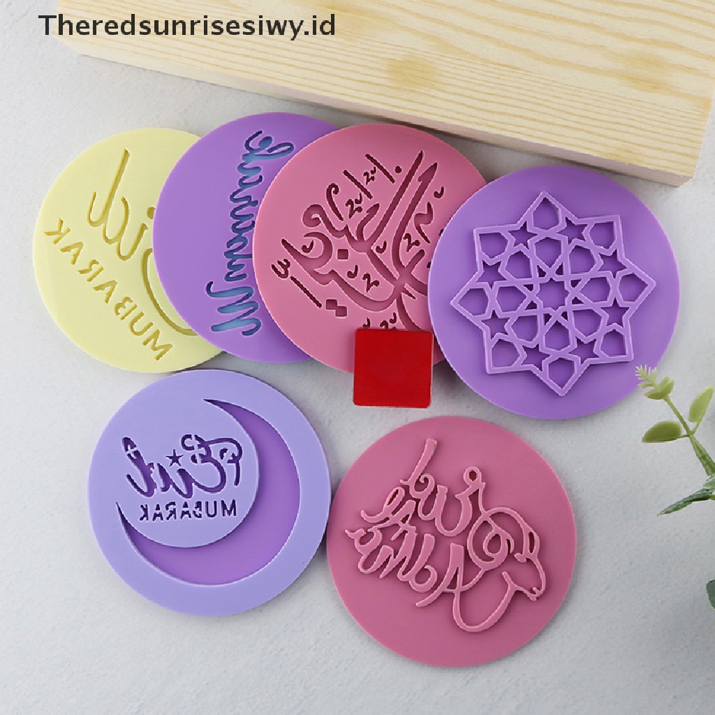 # Baju Lebaran # 1pc Cetakan Lebaran Eid Mubarak Coklat Cookies Fondant Timbul DIY Letter Stamp Tools~