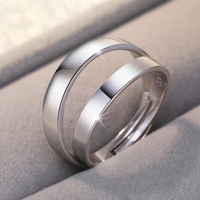 Goldkingdom Fashion Perhiasan Aksesoris Ready Stock Pasangan Pria Dan Wanita Cincin Adjustable Korea Berlian Bertatahkan Cincin Pernikahan Cincin