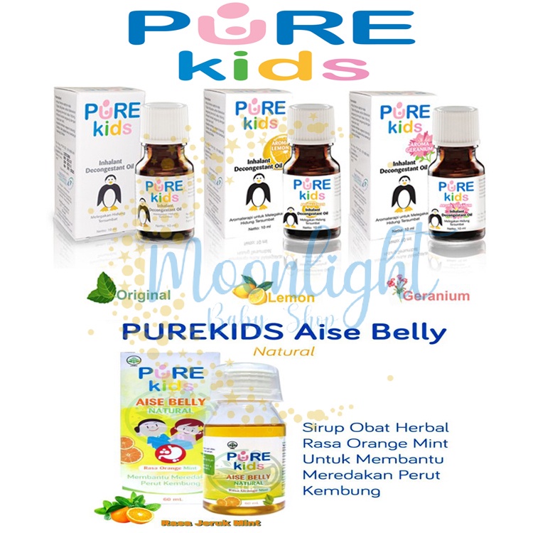 Pure Kids Pure Baby Inhalant Decongestant Oil / AISE BELLY NATURAL Obat Kembung Anak PURE BB