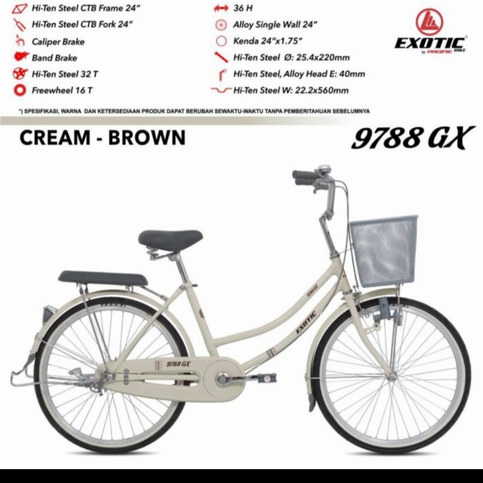 Sepeda Ctb Mini Keranjang 24 Inch Exotic 9788 Gx New #Original