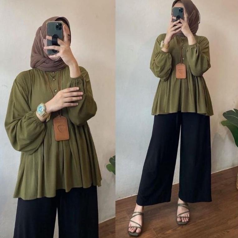 READY Raisa Blouse Rayon Crinkle Premium Rania Blouse Crinkle