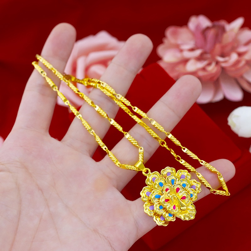 Goldkingdom Perhiasan Fashion Emas Asli Kadar 375Bangkok Aksesoris Ready Stock Gilt Pria Dan Wanita Retro Tebal 2.5mm Kalung Minimalis Dan Mendominasi