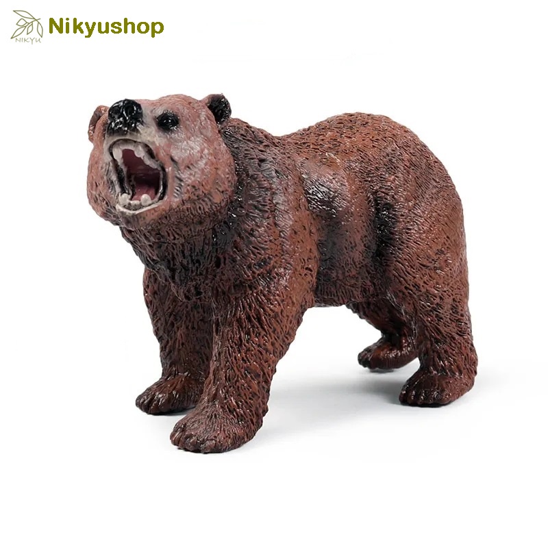[Nikyushop] Mainan Edukasi Pajangan Miniatur Hewan Beruang Grizzly Bear Animal Figure