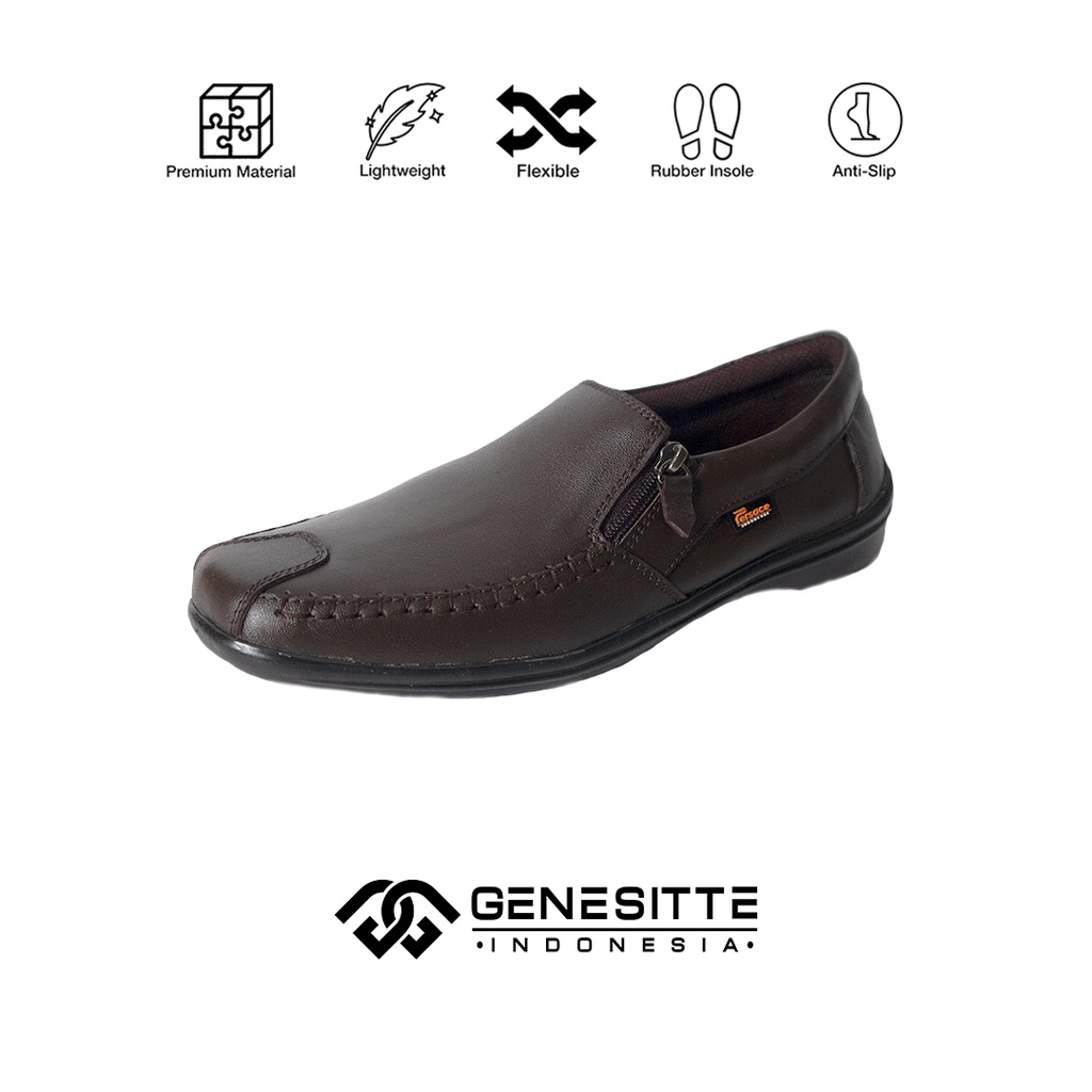 Sepatu Slip On Kulit Sapi Asli Garut Pria