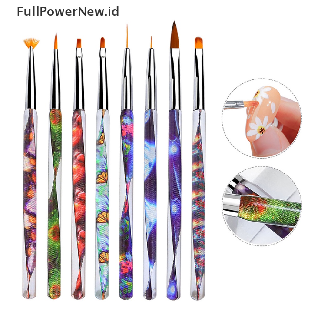 Power 1Pc Paku Ukir Gambar Kuas Garis Kuku UV Gel Brush Pen DIY Art Tool ID