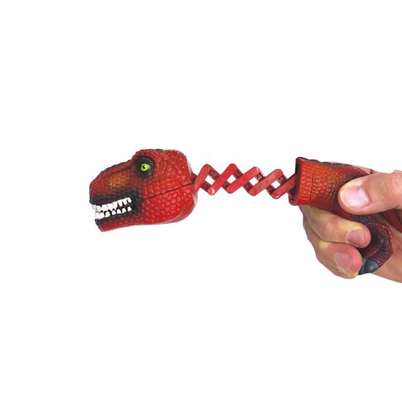 1pc Kreatif Lucu Spoof Hiu Teleskopik Musim Semi Manipulator Klip Gigitan Tangan Dinosaurus Prank Mainan Interaksi Orang Tua-Anak