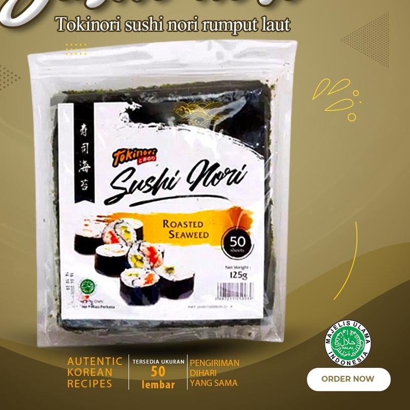 

❆ Tokinori 50 Set Halal Sushi/Kimbab 50 Lembar Rumput Laut Sushi Kimbab ➻