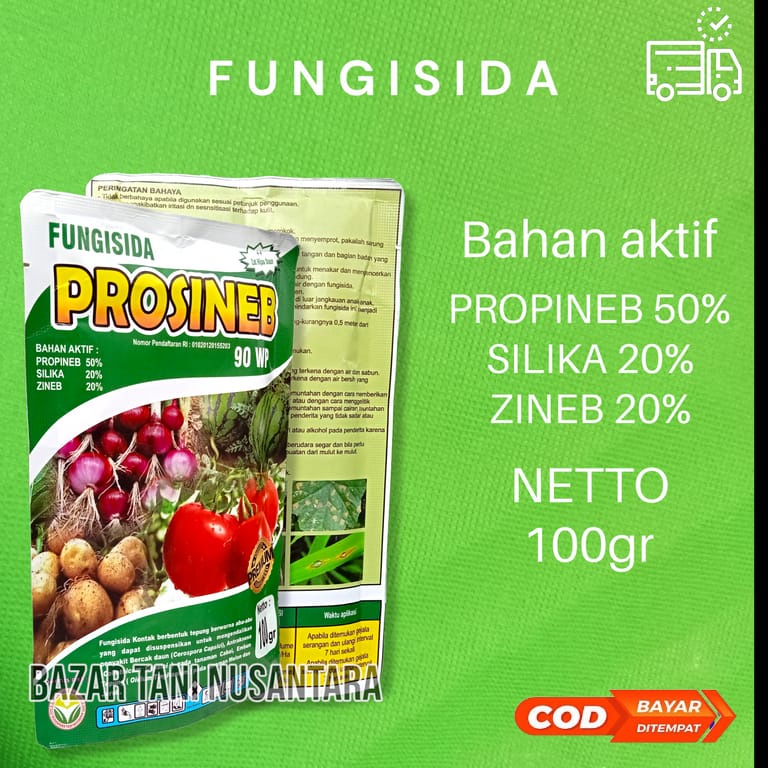 Fungisida Sistemik Kontak PROSINEB 90WP - Propineb + Silika + Zineb 100gram