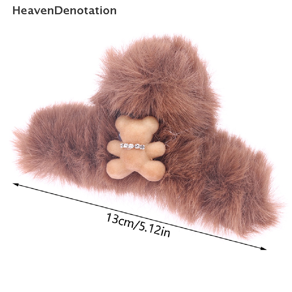 [HeavenDenotation] Baru Lucu Beruang Musim Dingin Mewah Akrilik Rambut Cakar Klip Wanita Perempuan Hiu Hair Clip HDV