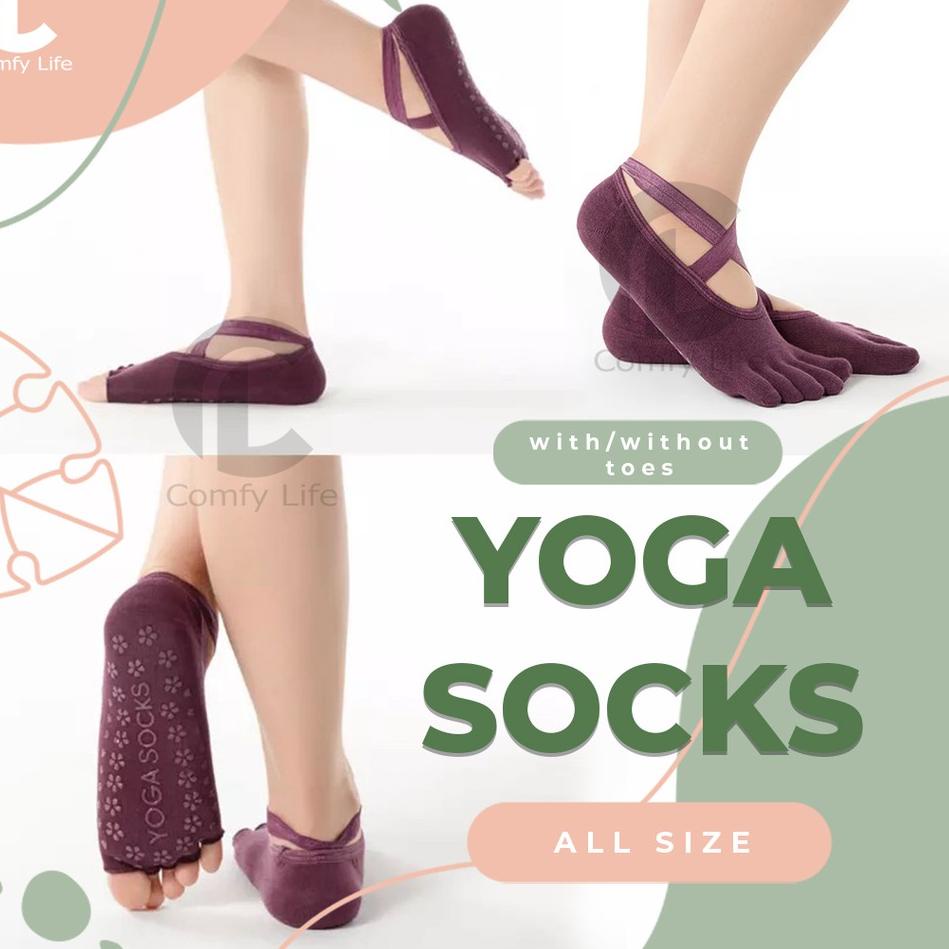 Borong Murah Kaos Kaki Yoga / Barre / Ballet / Pilates / Senam / Gym / Anti Slip Socks Lima Jari