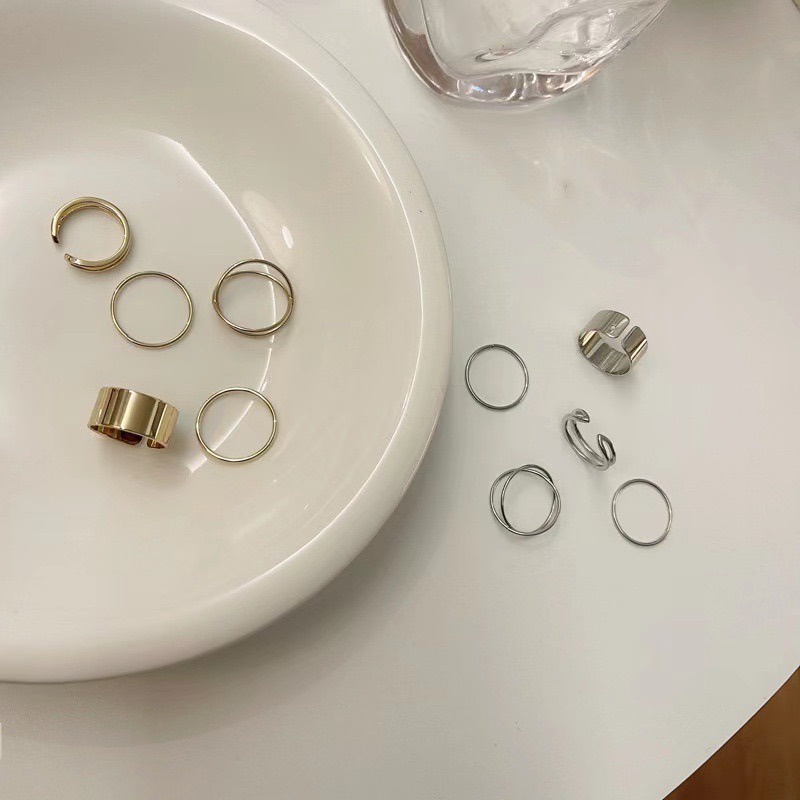 MORYMOSHI C21 Cincin Wanita 5pcs Set Fashion Korea