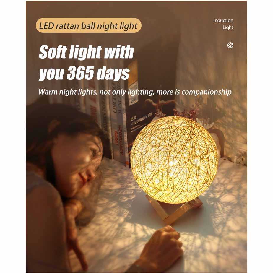 (BISA COD) FTIHSHP Ahomeone Lampu Tidur Bola 3D Night Light USB Rechargeable 20cm - OU13