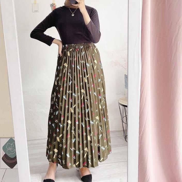 ❁ JNW-ROK PLISKET MOTIP KEMBANG ABSTRAK DAISY/DAILY/YEJIN/MOTIP KEMBANG ROK PLISKET ALLSIZE ❉