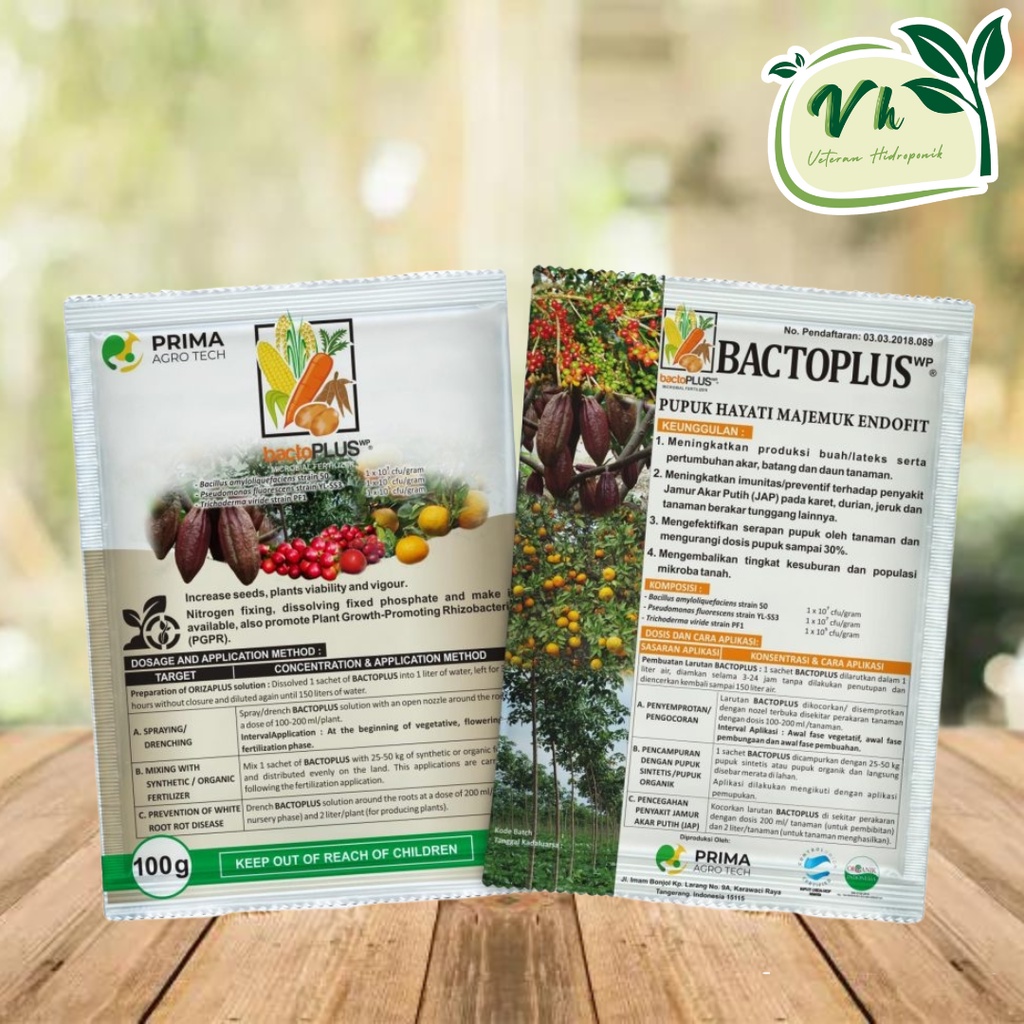 Bactoplus 100gram Pupuk Hayati Endofit Majemuk Komoditas Perkebunan