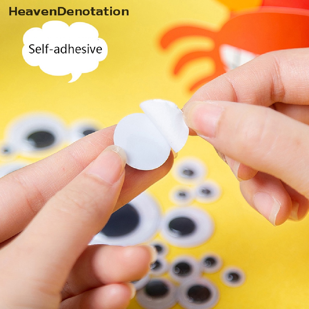 [HeavenDenotation] 100ps Self-Adhesive Wiggly Googly Boneka Mata Simulasi Bergerak Kartun Hewan Bola Mata DIY Anak Tk Perlengkapan Kerajinan HDV
