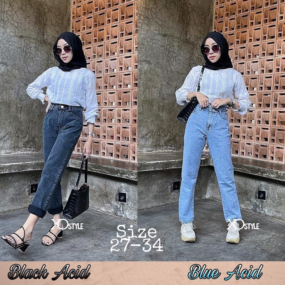 SALE Celana Boyfriend Jeans Snow / Celana Boyfriend Jeans cewek / Celana Panjang Jeans Wanita Kekini