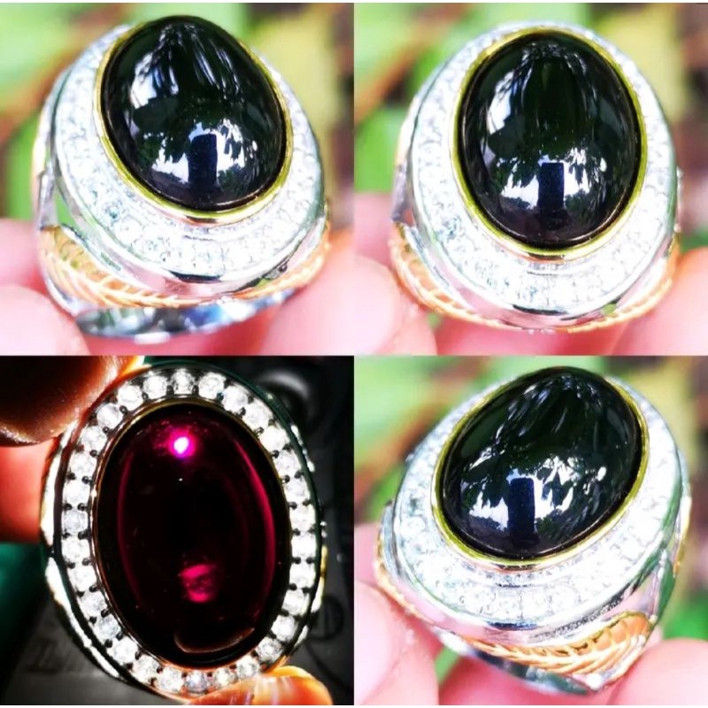 Cincin Batu Akik Asli Kecubung Ungu Kristal