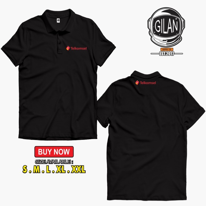 Polo Shirt Kaos Kerah Telkomsel Logo Provider Vendor