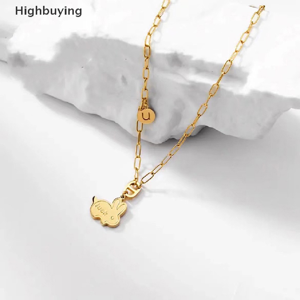 Hbid Kartun Kawaii Keberuntungan Kelinci Liontin Choker Kalung Untuk Wanita Warna Emas Geometris Kalung Fashion Trendi Wanita Kerah Perhiasan Glory