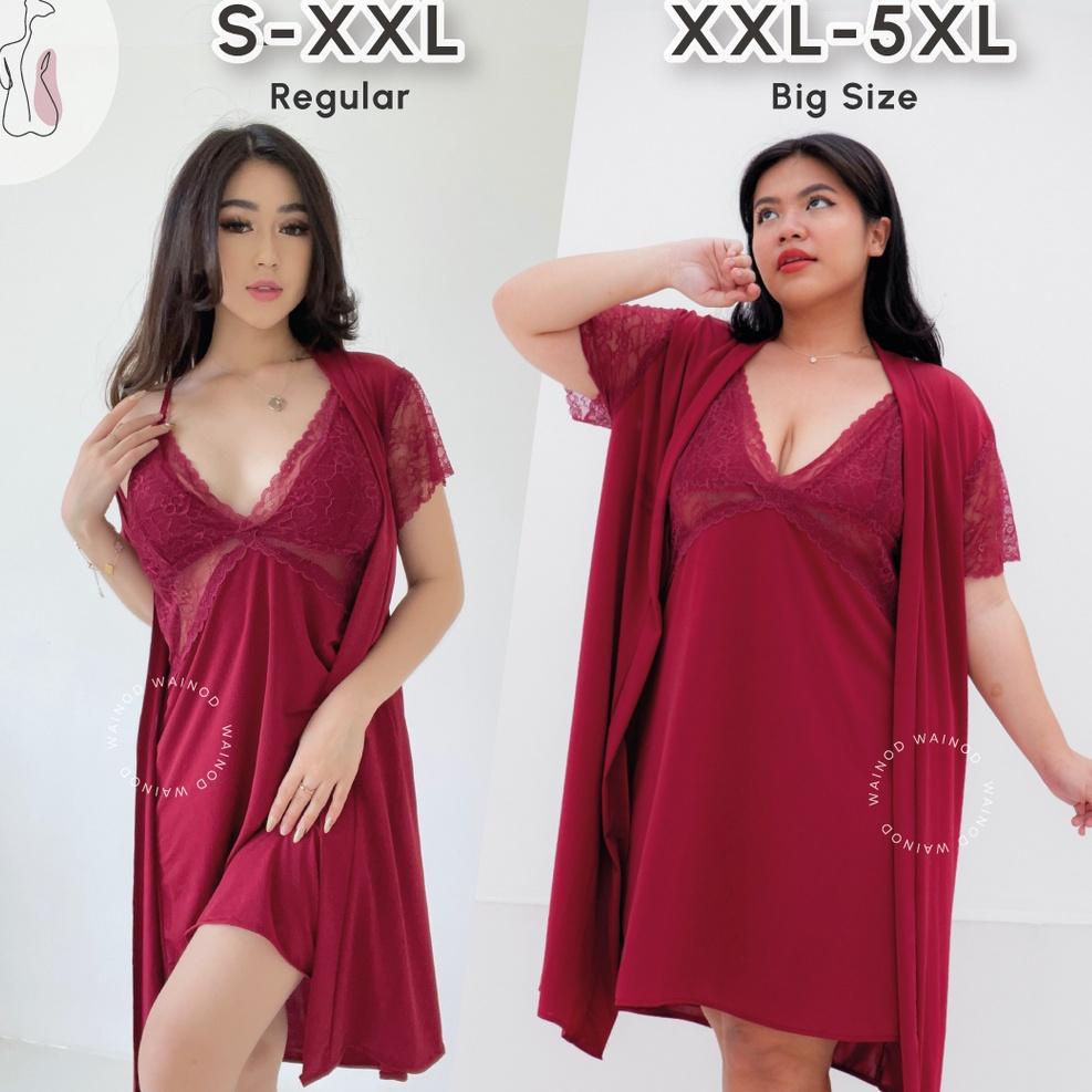 BIG SALE WAINODSHOP - SELENA lingerie set size S - 5XL (kimono & dress)