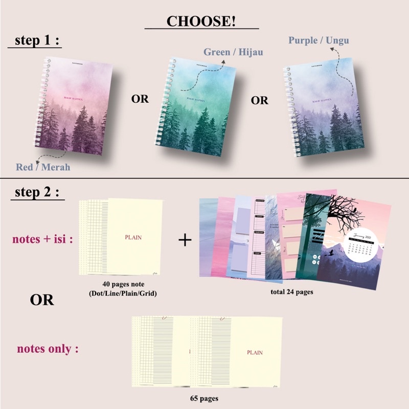 

Terlaris ✨ -binder buku catatan + journal monthly plan A5 aesthetic magic happen edition- 2.2.23