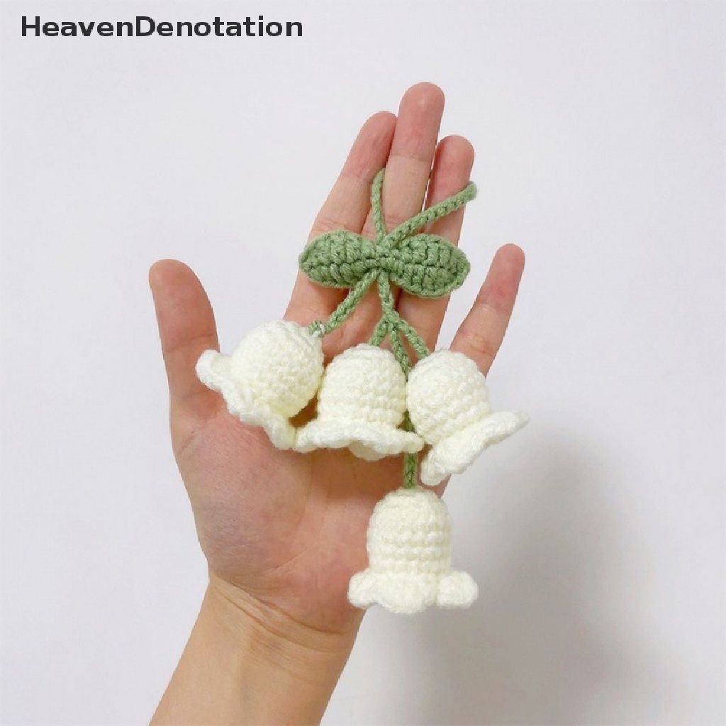 [HeavenDenotation] Handmade Bunga Rajutan Gantungan Kunci Keyring Wanita Kaitan Bunga Daun Tas Liontin HDV