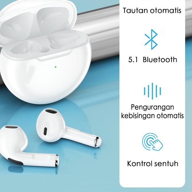 ➬ Headset Bluetooth PRO 6 TWS Bluetooth V5.1 with Charging Case ✪