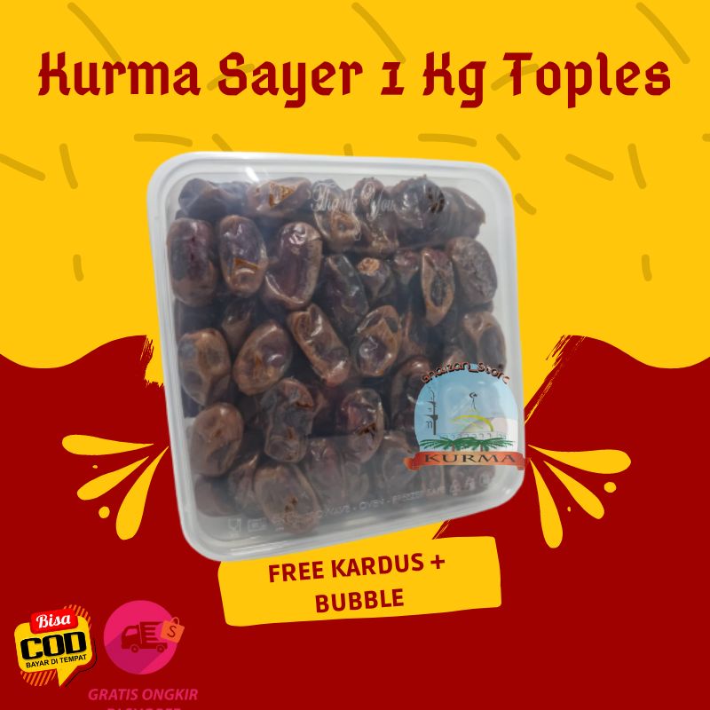 

Kurma Sayer 1 Kg Kemasan Toples / Emirates Date Gold Jumbo / Al Saad / Dc Sayer / Oleh oleh