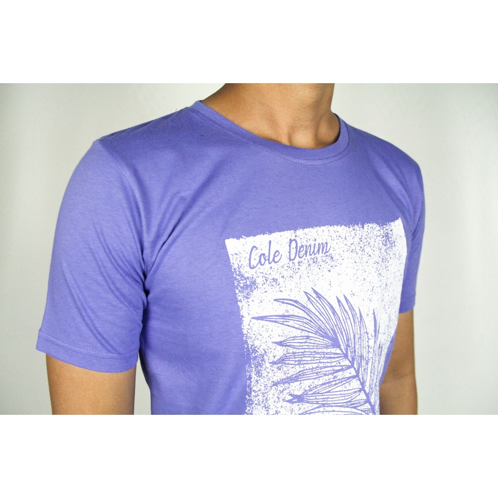 COD | Kaos Oblong Pria Lengan Pendek COLE Regular Fit Ungu Cotton Stretch 06